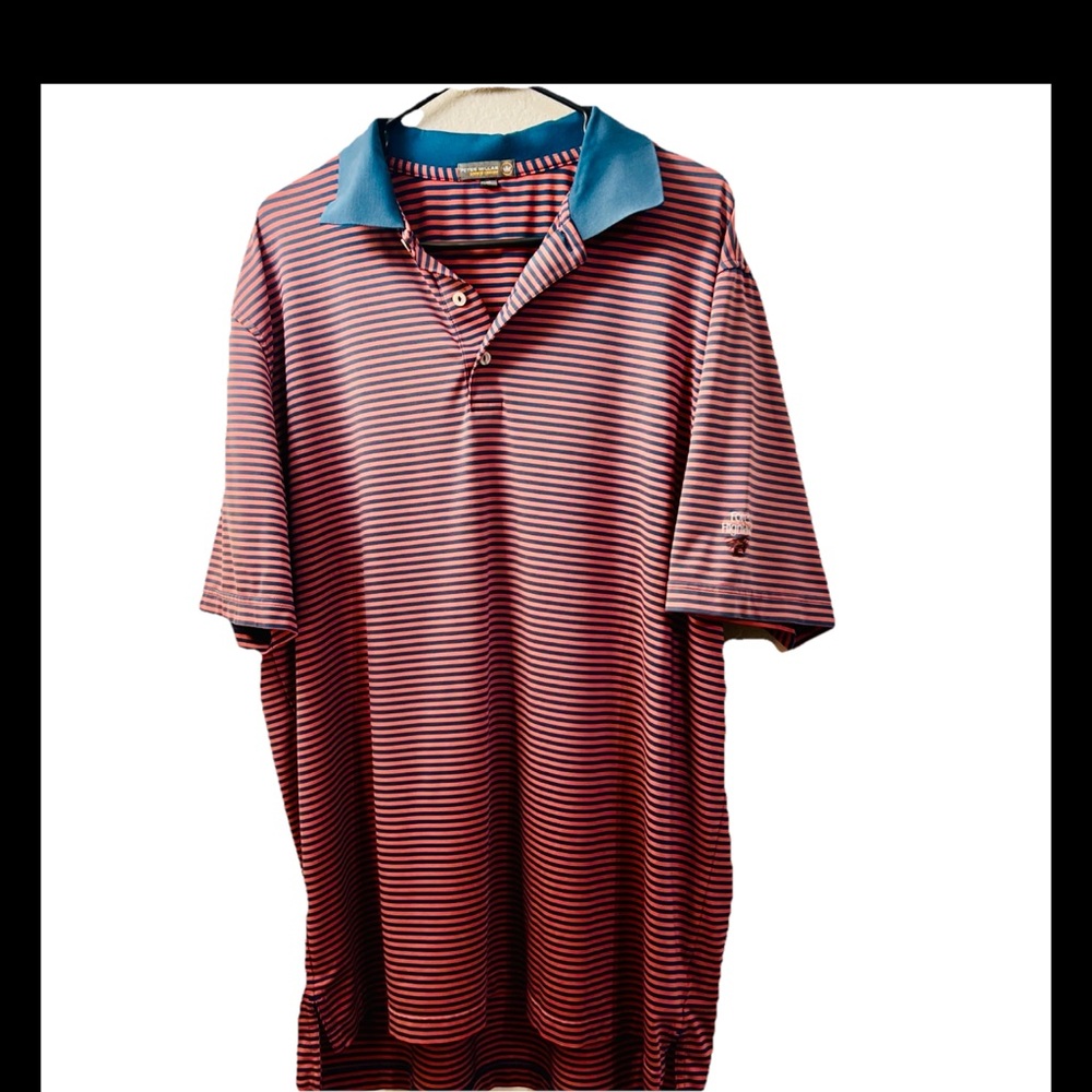 Peter Millar Blue and Pink Polo Shirt Performance Fabric